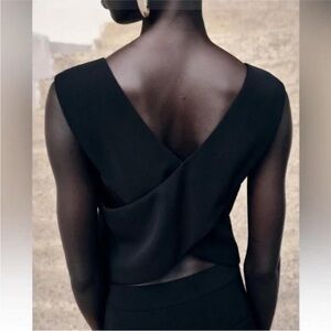 Zara cross back black vest size XS